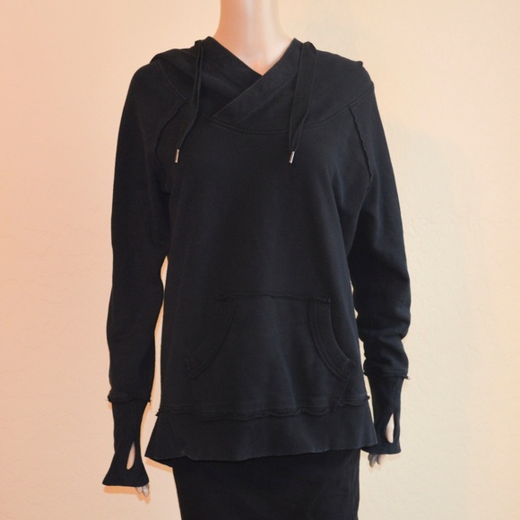 lululemon athletica Tops - Rare Lululemon Black Distressed EFFORTLESS Hoodie